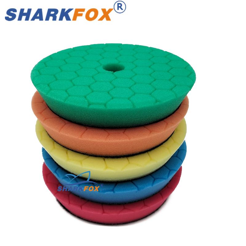 Sharkfox 5 шт./лот 3"(80мм)/5"(125мм)/6"(150мм) Автомобильные губчатые полировальные круги для DA/RO/GA полировальной машины