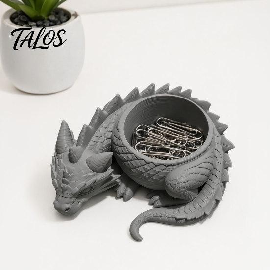 Talos 3D-печатный горшок-лежащий дракон для небольших зеленых растений, Декоративное украшение-горшок для суккулентов, Фигурка в темном стиле для дома, офиса, рабочего стола