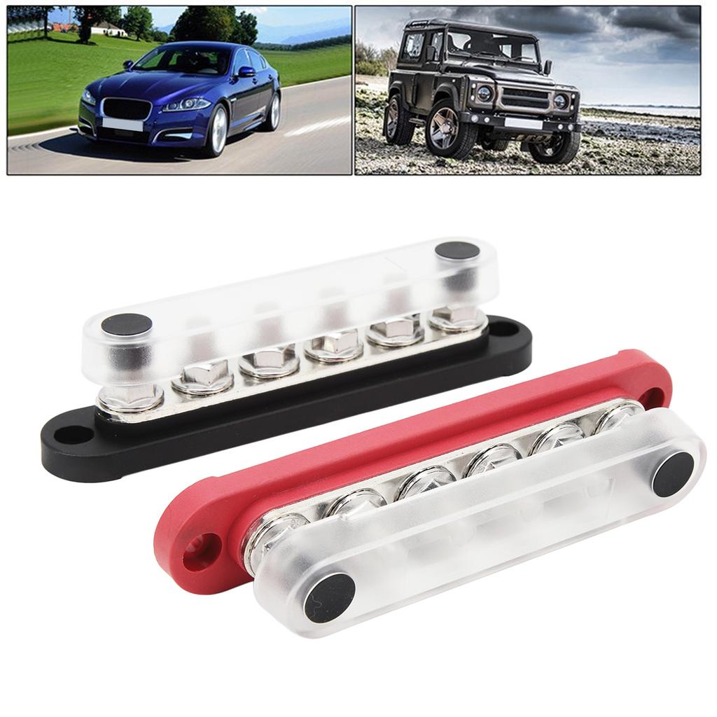 2 шт. Аккумуляторная шина 6 x 5/16 дюймов M8 150A 6-канальный блок распределения питания с крышкой для транспортных средств, солнечных систем 12 В-48 В