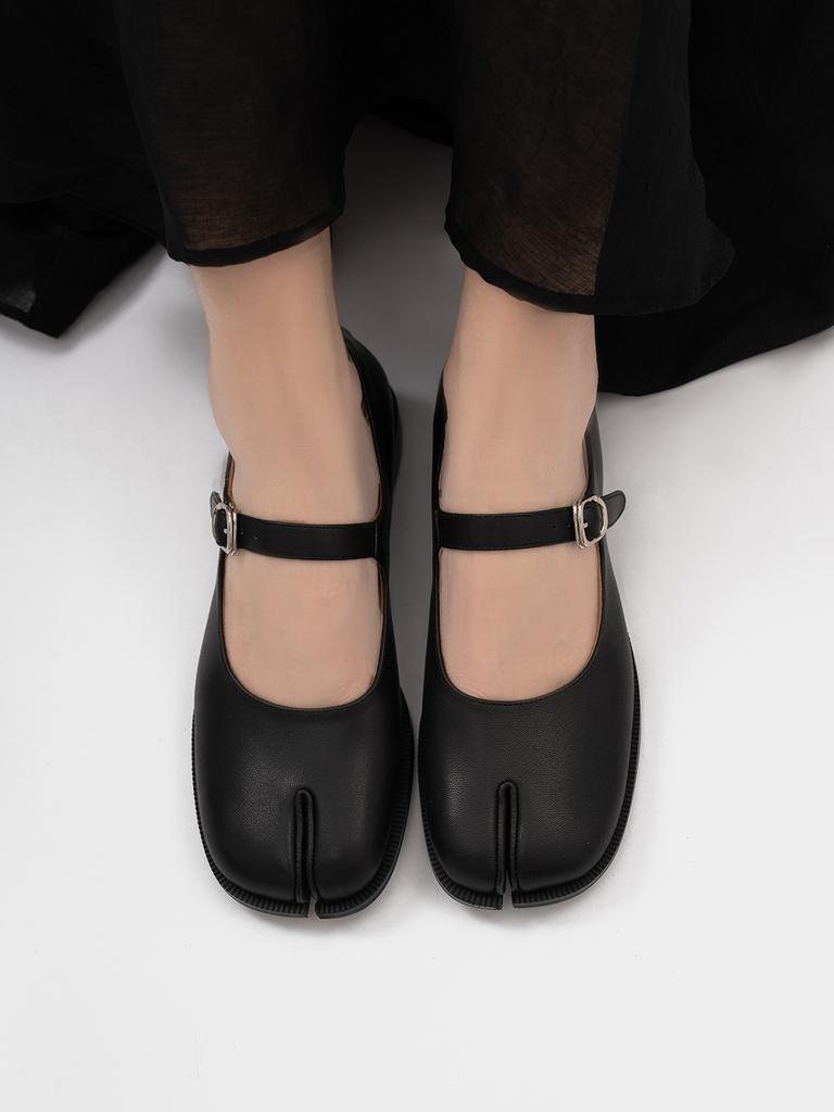 Элегантные женские туфли Мэри Джейн на плоской подошве с пряжкой, удобные кожаные офисные туфли для повседневной носки
