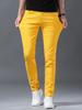 Мужские эластичные джинсовые велосипедные брюки, Business Casual, Желтые джинсы