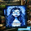 1PC Custom Name Corpse Bride Art Throws Blanket Flannel Blankets for Couch Bed Gifts for Men Women Travel Picnic Christmas fan Gifts