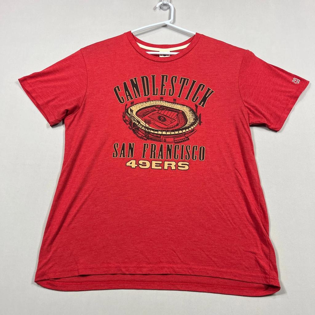 San Francisco 49ers NFL Homage Candlestick Park Red Tee T Shirt Mens Large L