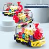 Transparent Electric Gear Train Toys With Music and Rotating Light Electric Gear Locomotive Toy