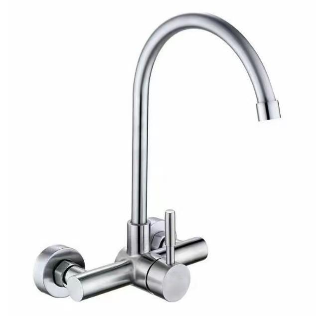 304 Stainless Steel Wall-Mounted Faucet for Hot/Cold Water - Ideal for Laundry, Balcony, and Vegetable Washing Sinks