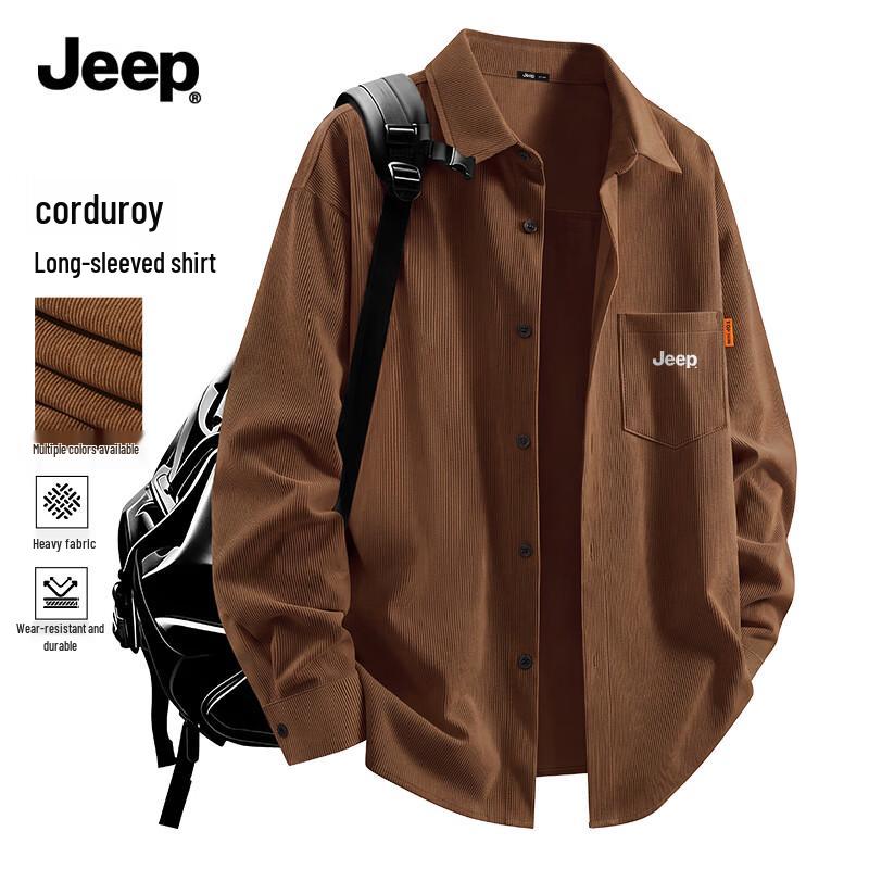 JEEP Men's Corduroy Long Sleeve Shirt