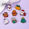 Snowman Jewelry Christmas Cartoon Enamel Brooch Santa Claus Elk Tree Badge Pin Reindeer Pins Bags Scarves Clothes Decorative Accessory for