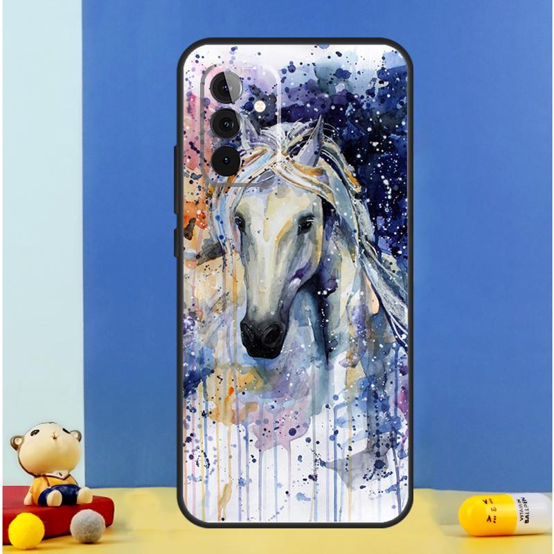 Художественный чехол с рисунком лошади для Samsung Galaxy A06 A56 A16 A36 A55 A35 A33 A53 A13 A23 A17 A54 A34 A14 A52 A32 A15