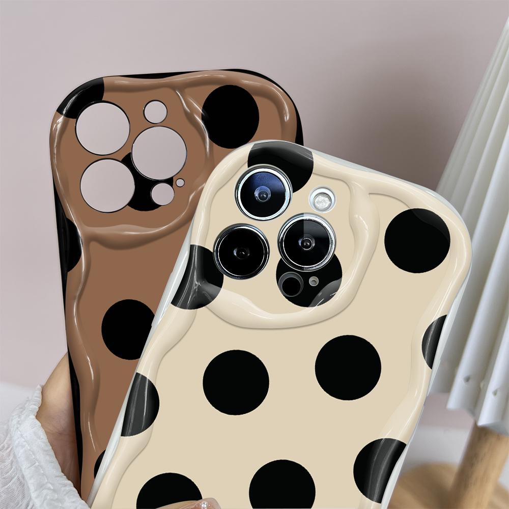 Мультяшный узор, кремовая текстура, мягкий силиконовый чехол с волнистыми краями, чехол для телефона IPhone Samsung Huawei Honor Xiaomi Redmi OPPO Realme Vivo Infinix