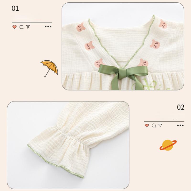 Хлопковые пижамы для женщин с принтом, корейская милая повседневная одежда для сна для девочек с v-образным вырезом и длинными рукавами, кавайная осенне-зимняя одежда для сна, шикарная трендовая одежда