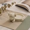 Ring And Earring Organizer Highland Cow Jewelry Storage Tray, Round Tray 3D Printed Desktop Ornament Organizer, Decorative Tabletop Container
