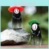 No Face Man Holding Umbrella Sitting Posture Hat Mini Model Desktop Ornament For Kids And Collectors
