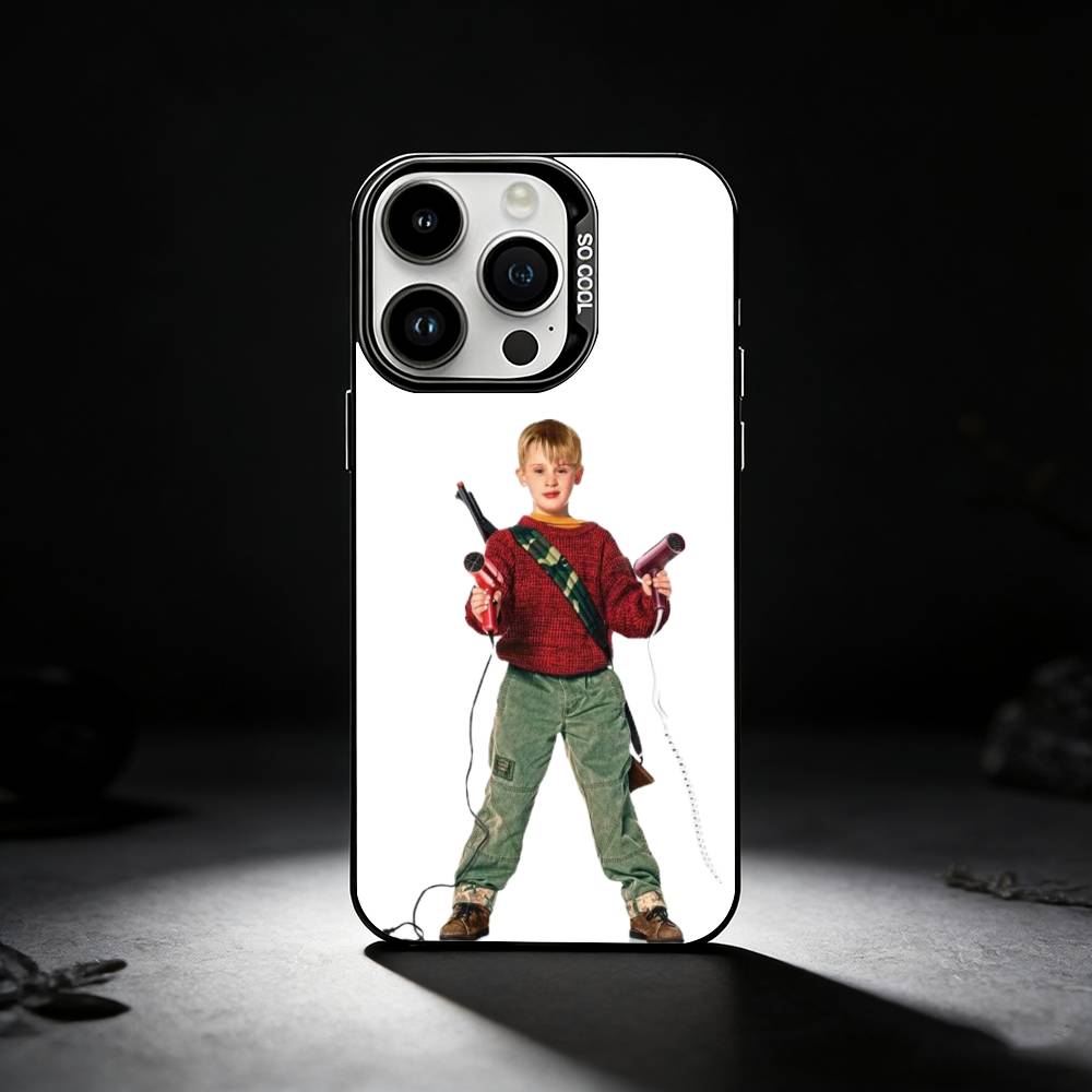 Funny TV Home Alone Phone Case For iPhone 17,16,15,14,13,12,11 Plus,Pro Max,XS,Colored silver phone case