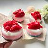 Soft Food Shaped Squeeze Toy Cute Strawberry Mousse Cake Design Stress Relief  Toy for Desk Decor Relaxation Use