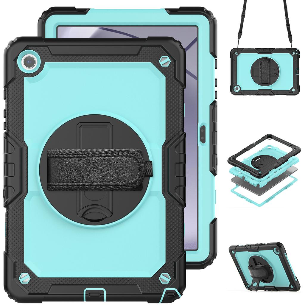 Heavy Duty Armor Rugged Tablet Case for Samsung Galaxy Tab A9 8.7inch 2023 SM-X110/X115/X117 with Pen Holder Hand Strap