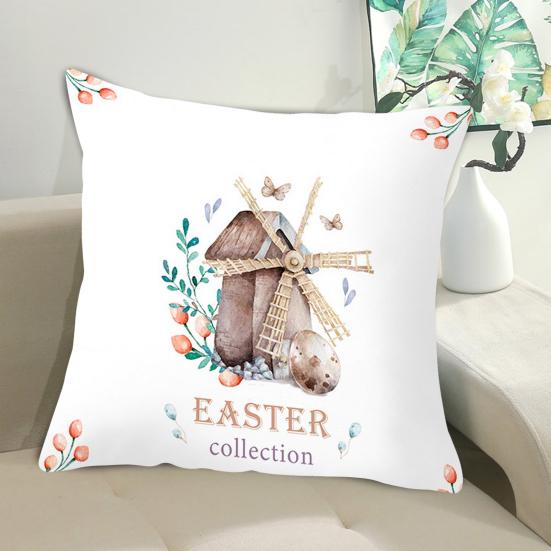 Наволочка с кроликами, разноцветные яйца, морковь, украшение для дома, полиэстер, кожа персика, пасхальная вечеринка, наволочка для дома
