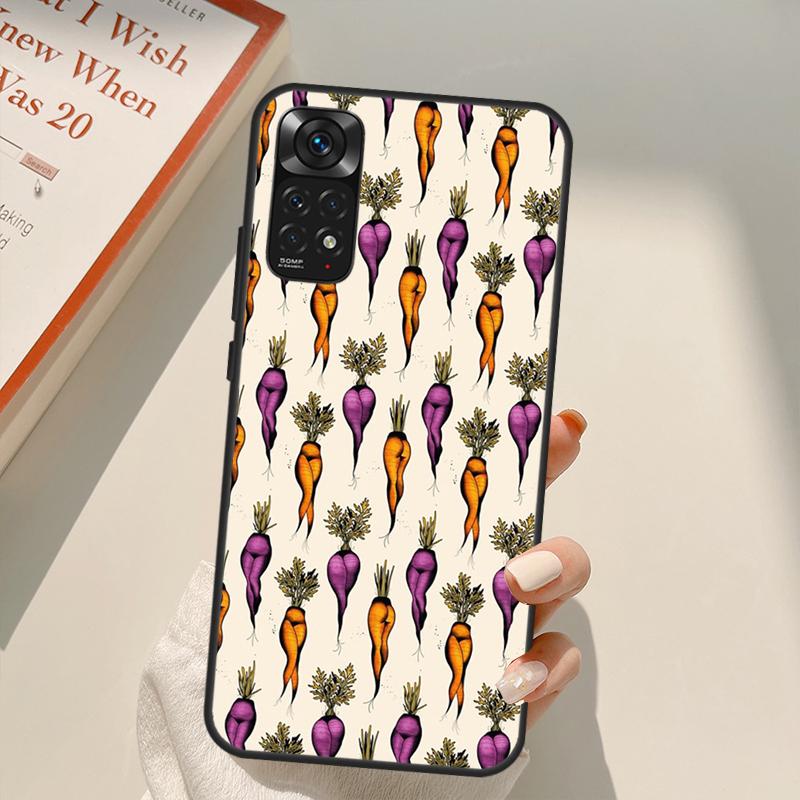 Чехол с изображением сексуальных грибов, моркови и фруктов для Xiaomi Redmi Note 10 8 9 11 Pro 8T 9S 10S 11S Redmi 10C 9C 9A 9T K50 K40 Gaming