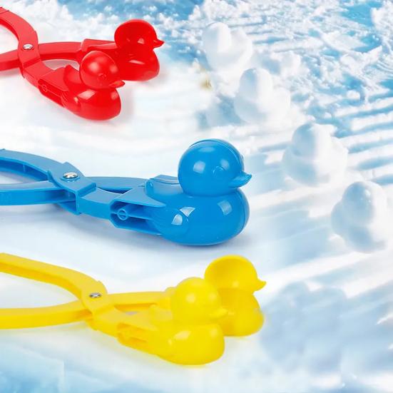 Snowball Maker Duck Snowman Heart Shape Snow Toy with Ergonomic Handle Winter Snowball Fight Maker Tool Clip