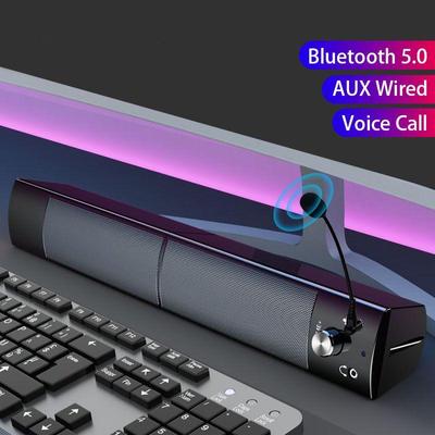 Компьютерный динамик Bluetooth с микрофоном — настольный сабвуфер, воспроизведение через AUX и USB, небольшой динамик с расширенными возможностями подключения