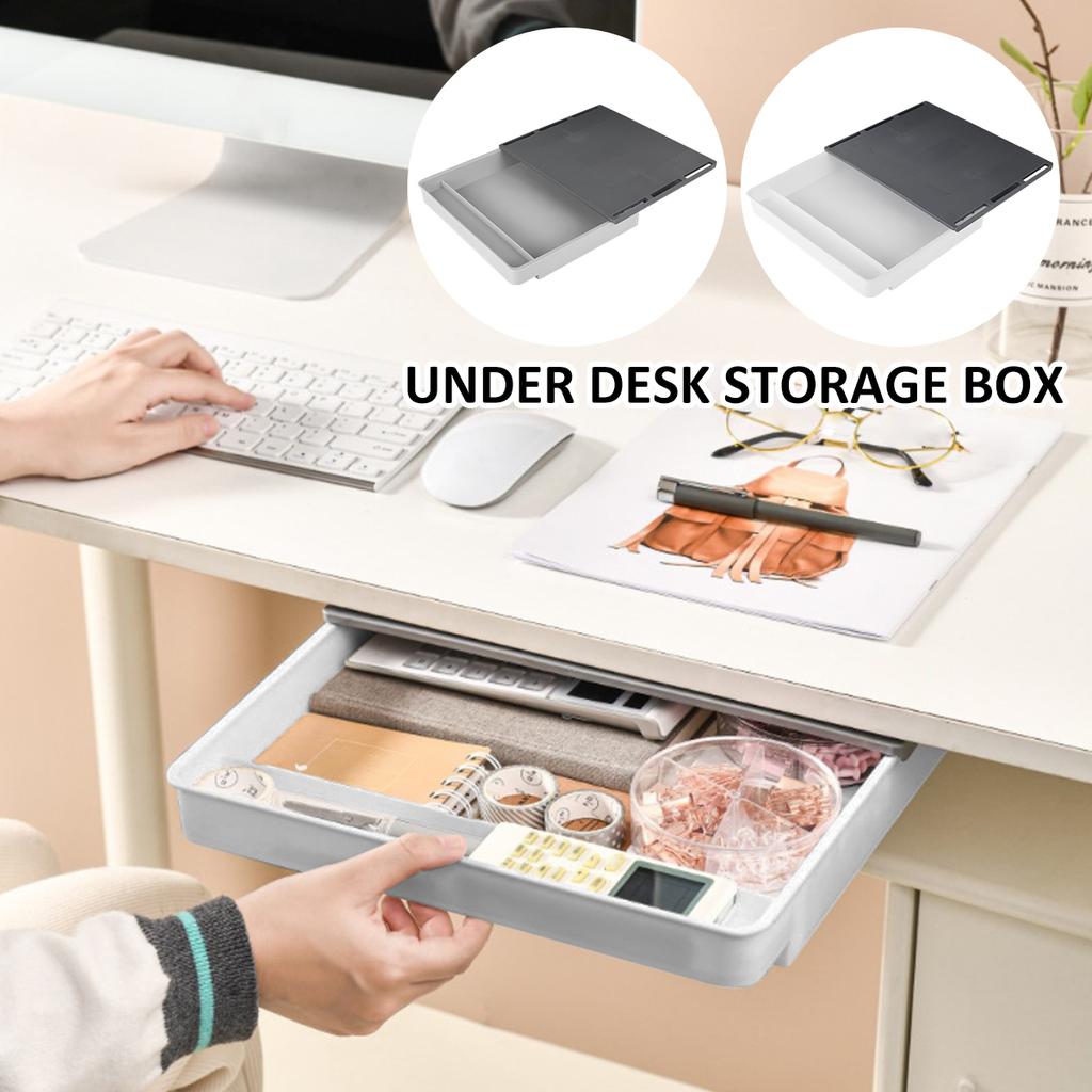 Desk Organizers Storage Drawer Self-adhesive Storage Box Office Stationery Tools Organizers Under Desk Drawer Hidden for Office