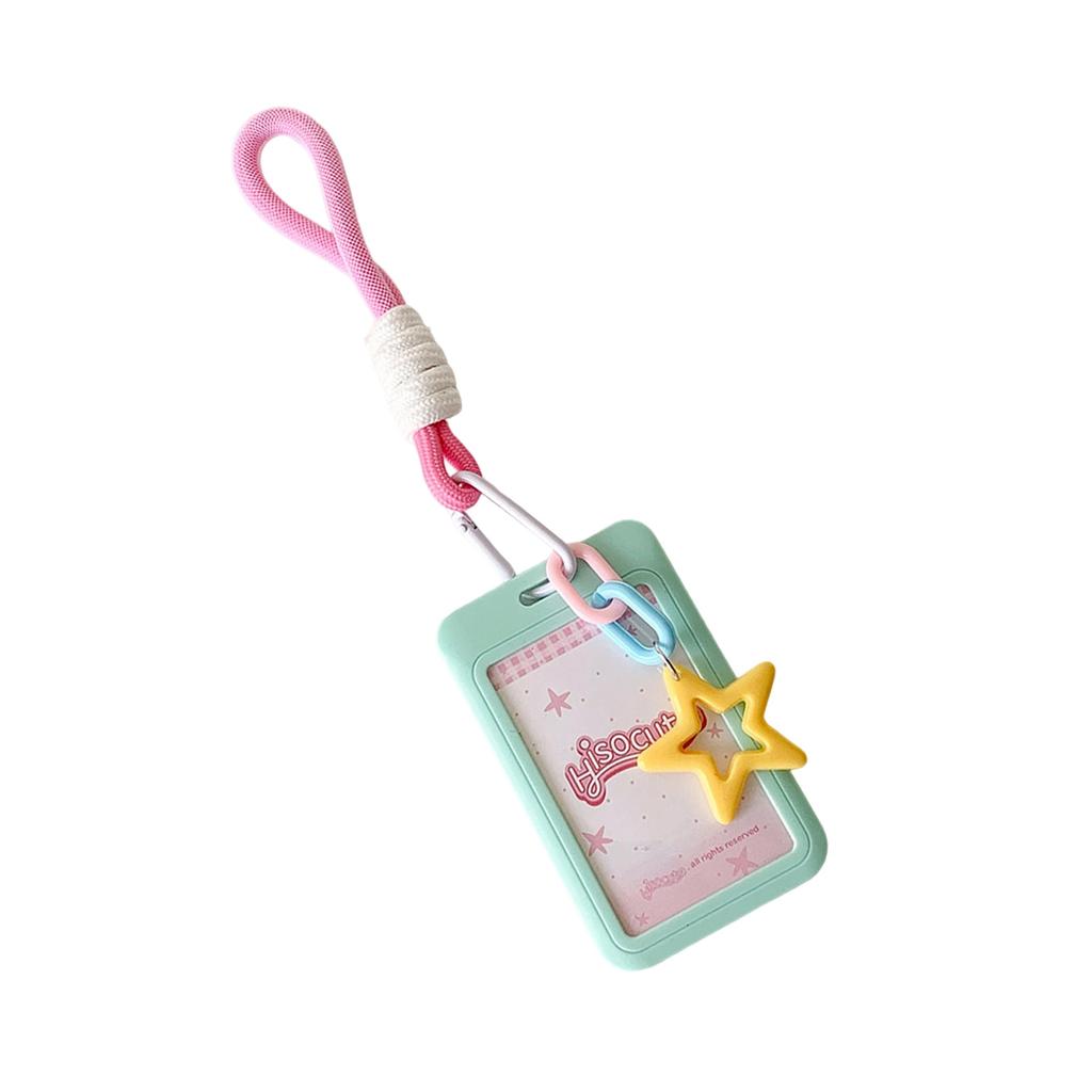 Брелок-держатель для фотокарточек, плетеный шнурок, держатель для фотокарточек, защитный рукав для ID-карты, школьные канцелярские принадлежности для женщин