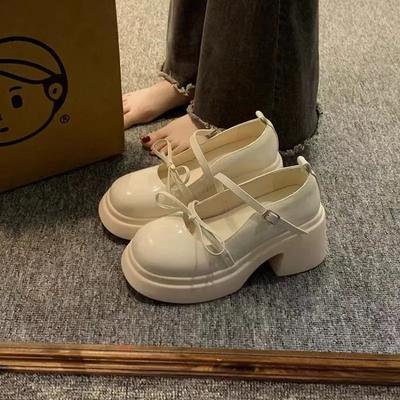 Модные туфли с круглым носком для женщин Kawaii Lolita Pumps Elegant Platform Women Shoes Casual Solid Non Slip Woman Shoes Sapatos Feminino