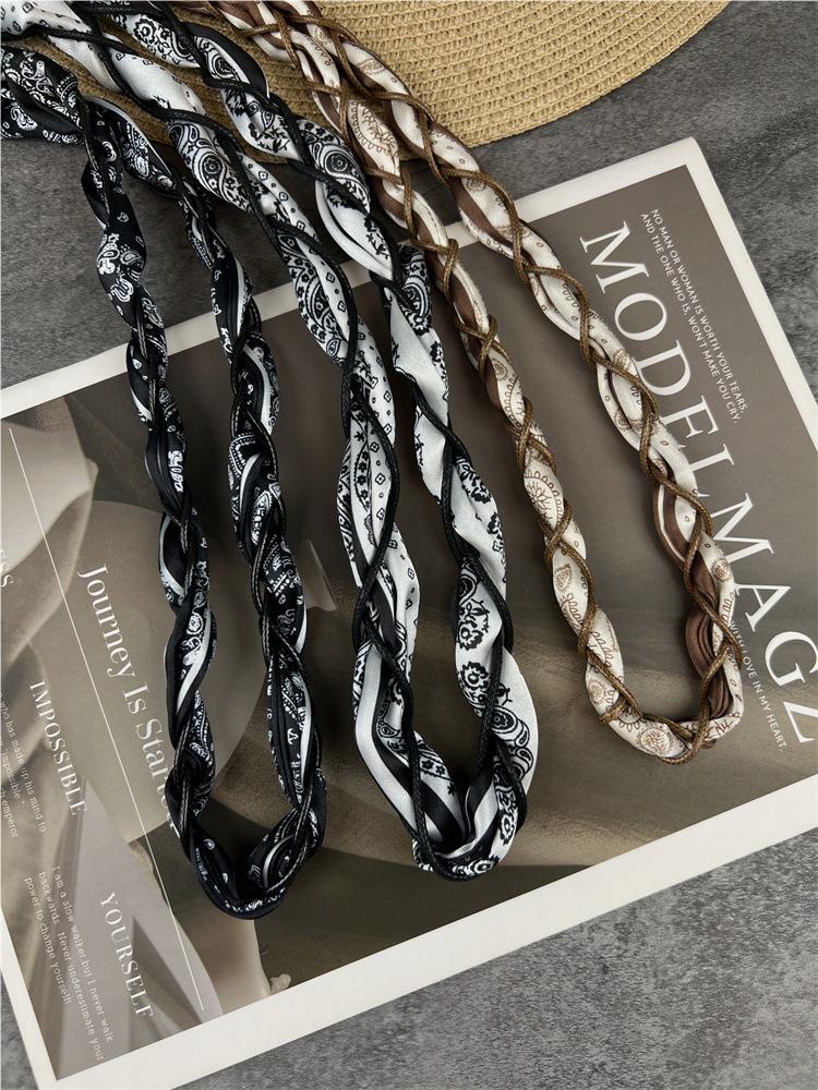 Женский универсальный шелковый шарф-пояс, декоративная длинная лента-поясная цепочка