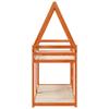Bunk Bed with Canopy Wax Brown 90x190 cm Solid Pine Wood