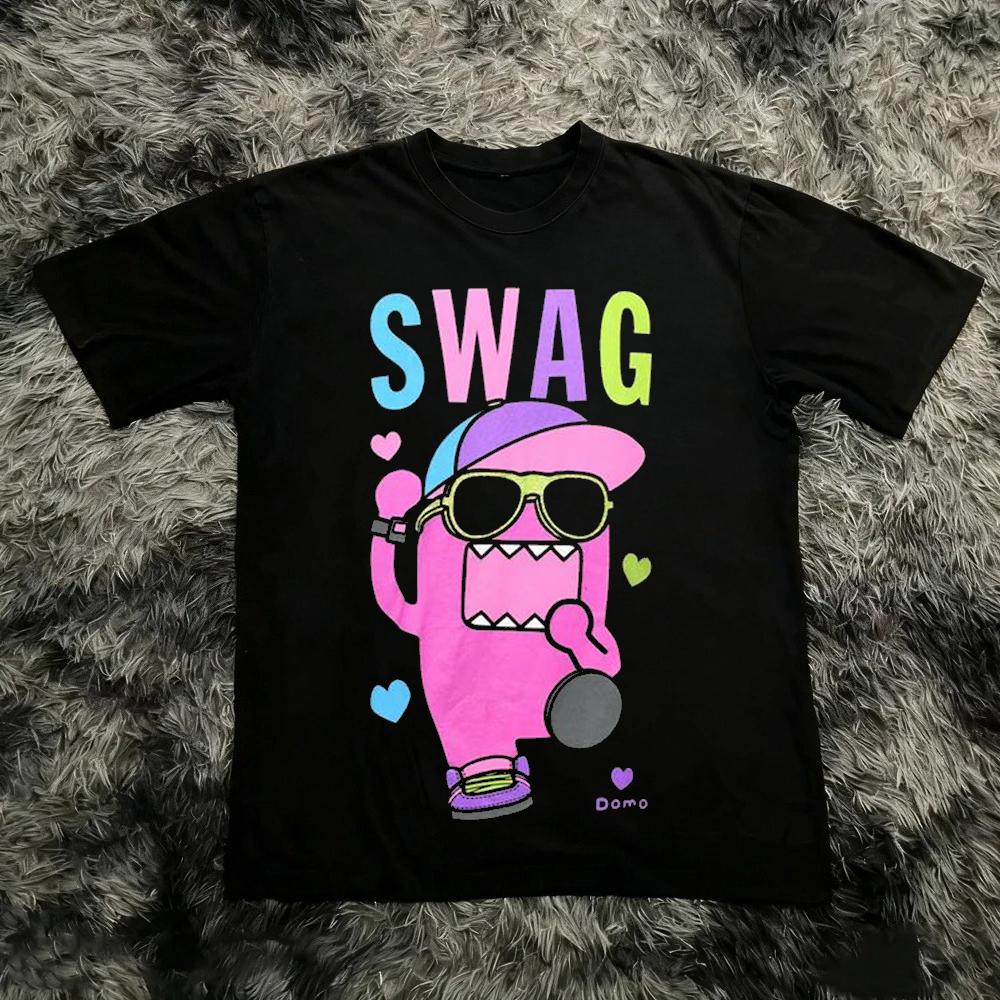 Vintage Funny Meme Graphic Cartoon Print Short Sleeve T-Shirt Retro Unisex Graphic Tee 90s Nostalgia Summer Streetwear Y2K Tops