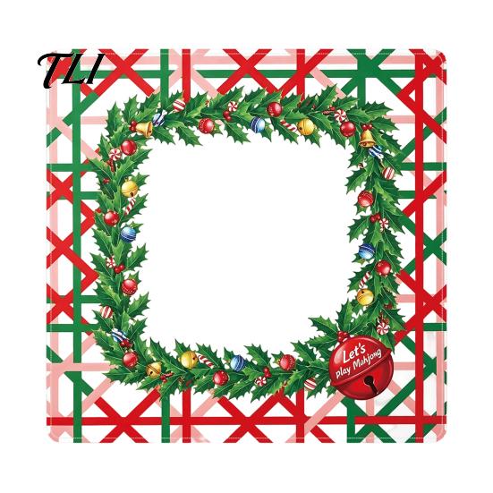 Waterproof Table Cover Christmas Mahjong Mat, Non-Slip Rubber American Noise Reduction Accessories for Poker, Card, Board & Tile Games Poker Game Mat