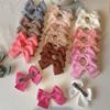 2PCS Soft Cotton Bow Hairpin Girl Sweet Plaid Design Hairpin Color Block Delicate Hairgripe Barrettes Kawaii Child Accessories