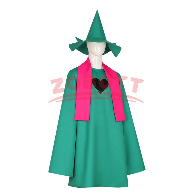 Undertale Ralsei Cosplay Hoodie Cloak Top Deltarune Cosplay Cape Outfit With Hat Scarf Halloween Costume