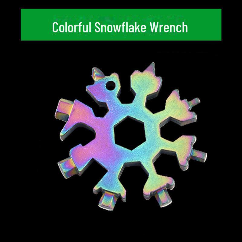 Многофункциональный гаечный ключ Douyin 18-в-1 в форме снежинки — легкий, портативный стальной восьмигранный и шестигранный инструмент