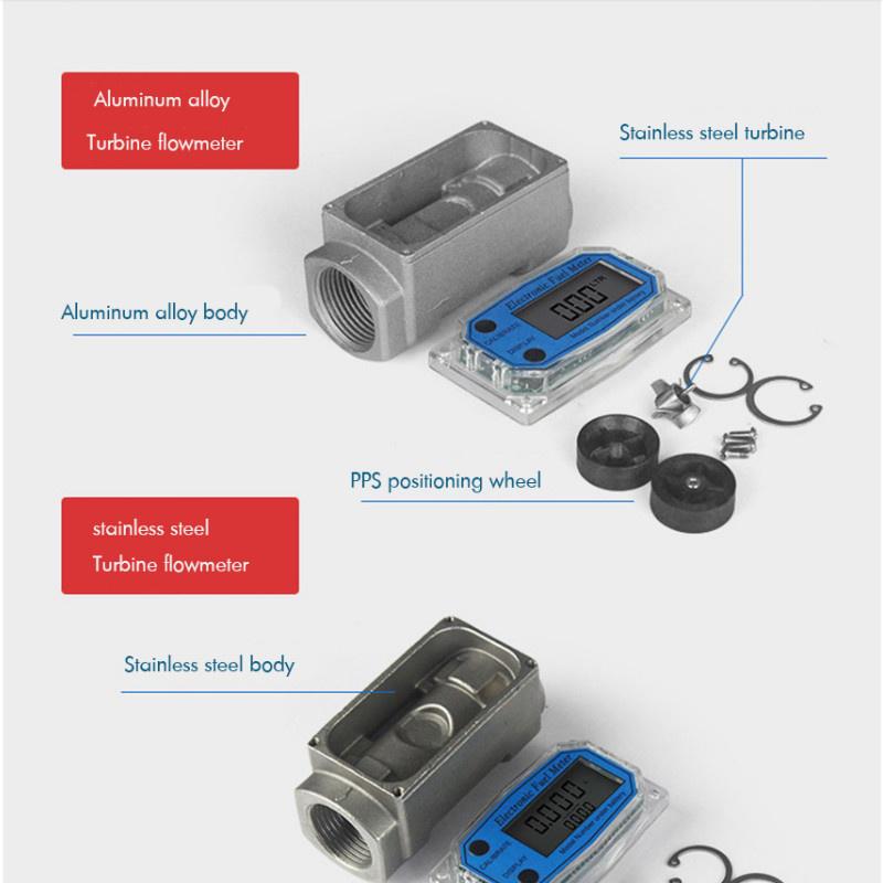 1 дюйм/1,5 дюймов турбинный расходомер воды с цифровым ЖК-дисплеем дизельный бензиновый расходомер резьбовой расходомер топлива