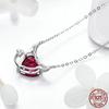 Новая коллекция 100% стерлингового серебра 925 пробы красный циркон маленький дьявол ожерелье кулон для женщин модные серебряные украшения