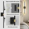 iThird Battery Operated Wall Sconces Set of 2, 10000mAh, Black | Detachable rechargeable battery, 31.5" wireless lighting for TV wall mirror bedroom