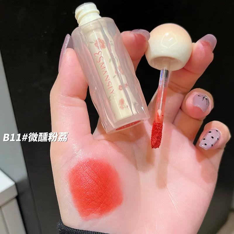 Airy Misty Lip Mud Matte Velvet Autumn and Winter Color Series Milk Coffee Color Bean Paste Color Natural Look Brightening Lipstick Lip Gloss