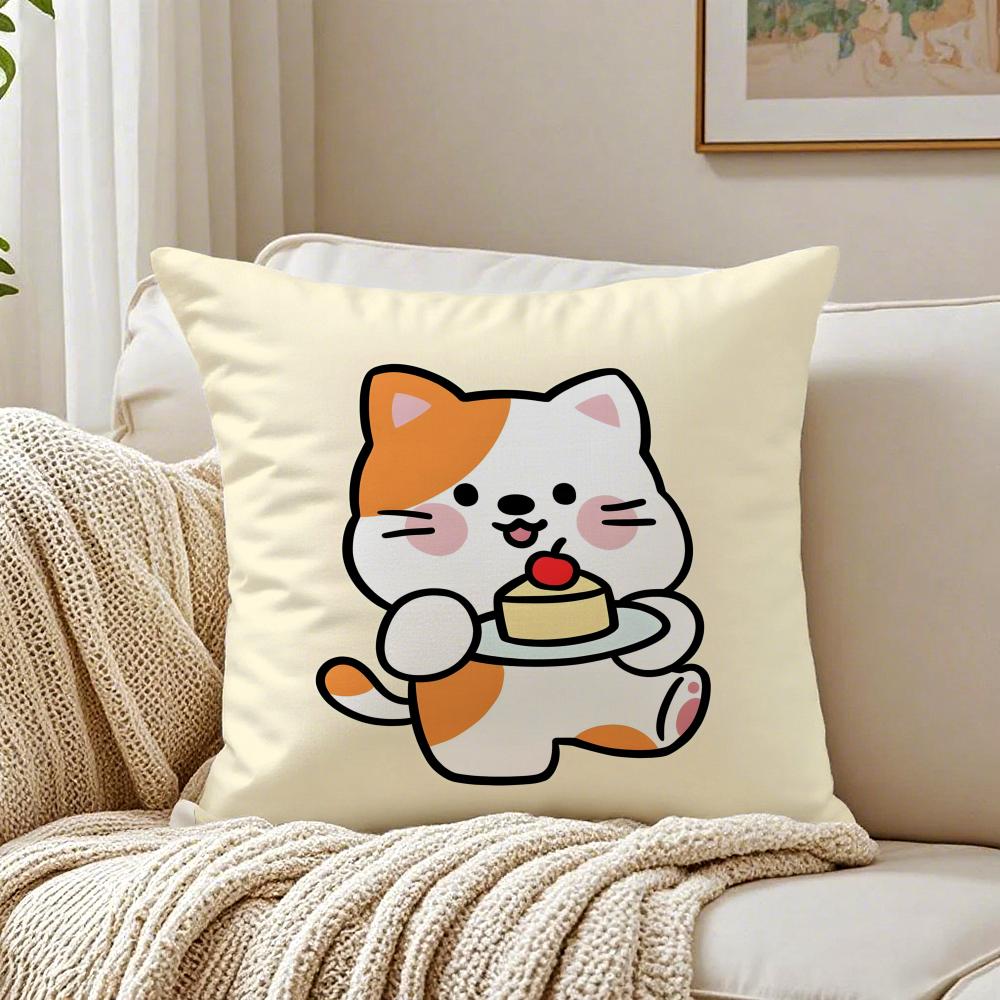 Bakery Animal Cartoon Collection Cushion Cover Linen Pillowcase Soft for Sofa Bed Home Room Decor