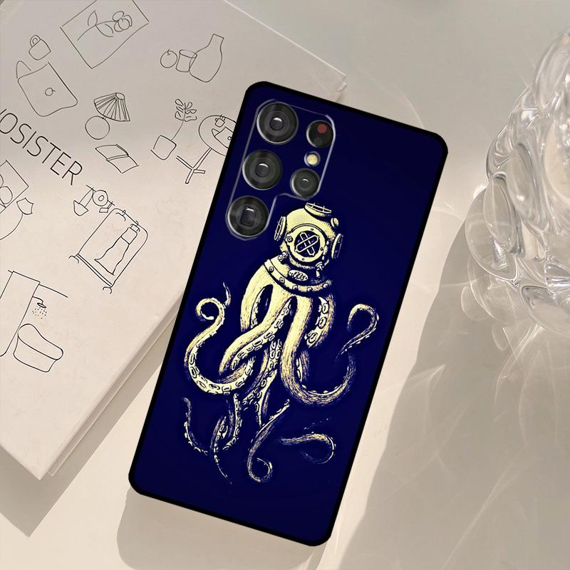 Marine Life Ocean Octopus Case For Samsung Galaxy S23 S21 S22 Ultra S20 FE S8 S9 S10 Plus Note 10 Note 20 Ultra Cover