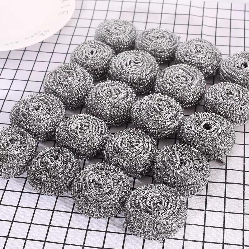 Щетка-шарик из нержавеющей стали для чистки кухонной посуды, столовых приборов, удаления ржавчины, сильные чистящие инструменты с ручкой 20 шт./лот