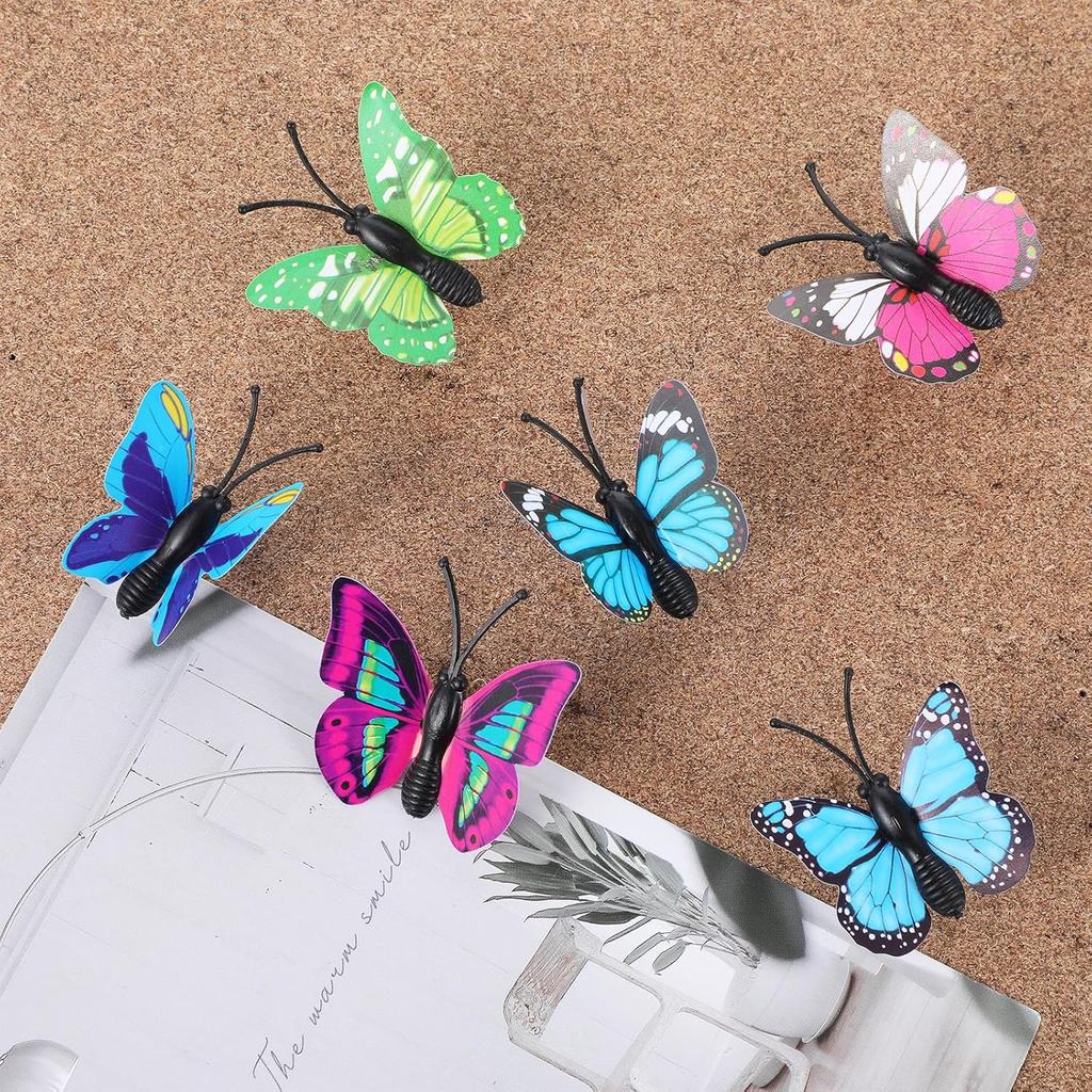 Декоративные кнопки-гвоздики Butterfly Push P, Mabor 40 упаковок Милые кнопки-гвоздики для пробковой доски Цветные кнопки-гвоздики для фотостены Пробковая доска для объявлений Домашний офис