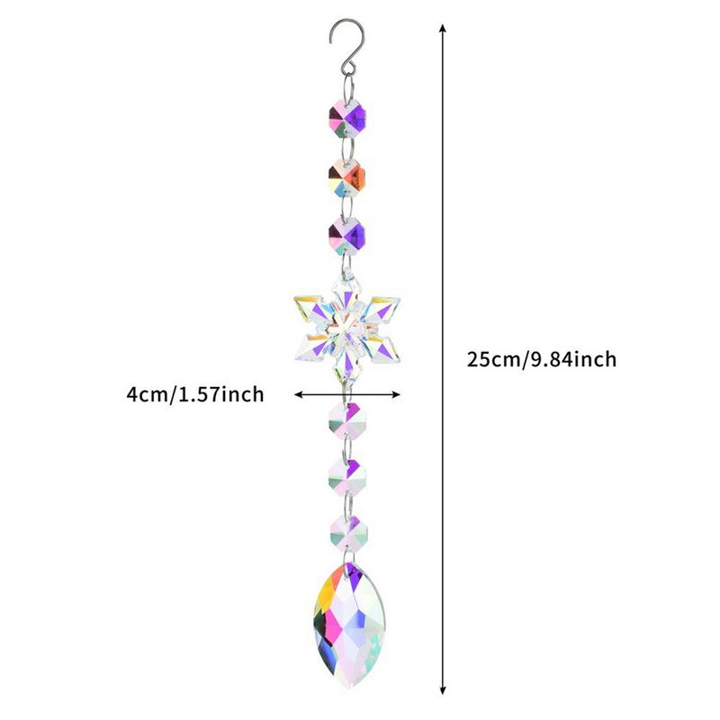Хрустальная Подвеска-Украшение Акриловая 6 Штук Рождественские Украшения Хрустальное Украшение Зимняя Капля Сосульки Блестящая Радуга Подвески для Автомобиля