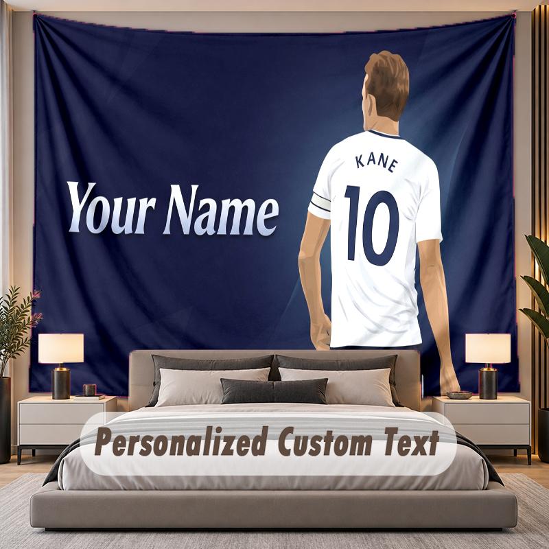 Custom Name Text Tapestry Harry Kane Personalized Polyester Wall Tapestry For Bedroom And Room