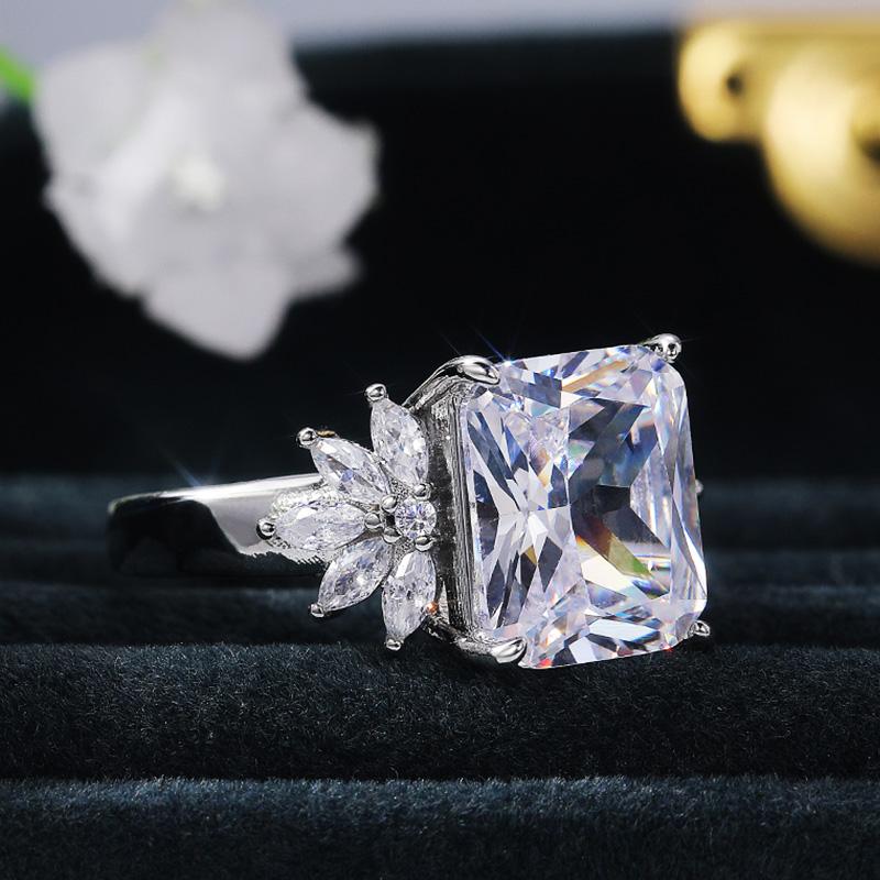 Новые великолепные кольца с кристаллами CZ, большие обручальные кольца, женские прямоугольные кольца с цирконием AAA, блестящее женское обручальное кольцо, ювелирные изделия вечности