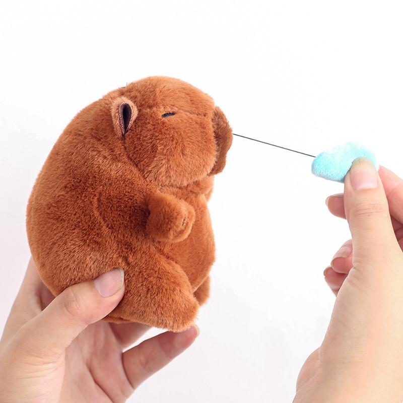 Creative Strawberry Watermelon Ice Cream Capybara Plush Toy Pendant Keychain For Kids Gift