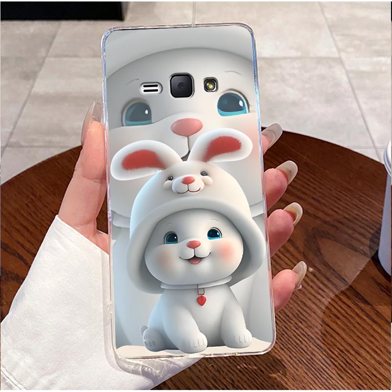 For Samsung J1 2016 Casing J120F Funny Cute Love Rabbit Clear TPU Soft Back Cover For Samsung Galaxy J1 2016 Phone Case Bumper