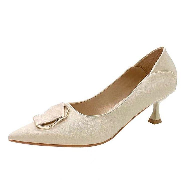 Остроносые туфли на высоком каблуке, нишевый темперамент, знаменитость, средний каблук, не устают ноги, четыре сезона, одинарная обувь, женщины 2025, новая мягкая кожа