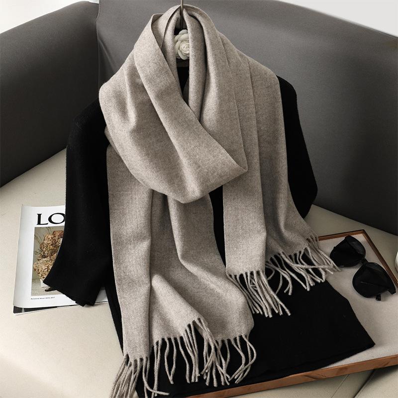 62Color Solid Women Winter Scarf Теплый Утолщенный Кашемировый Шаль Уличная Мода Роскошные Кисточки Пашмина Дамская Накидка Ветрозащитные Шарфы