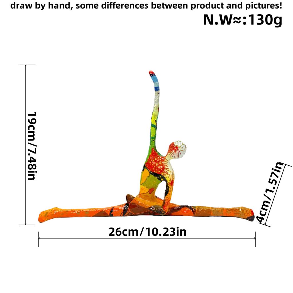 Abstract Yoga Figure Statues Colorful Graffiti Art Figurine Modern Style Home Living Room Desktop Wine Cabinets Resin Ornaments