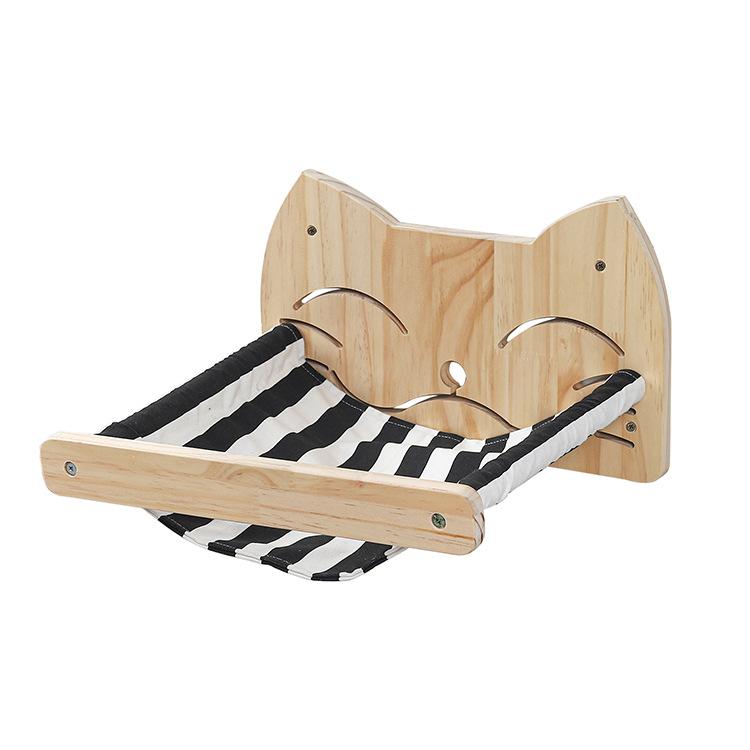 DIY Cat Hammock Wall Mounted Scratching Post Ladder House Space Capsule Toy Climbing Frame Canvas Bed